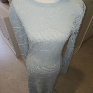 Zara Light Blue Long Sleeve Dress